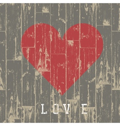 Heart on wood vector image