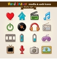Media Entertainment Web Icons vector image