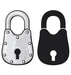 Rusty padlock-old padlock vector image