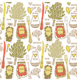 Vintage food hand drawn patterns vector image