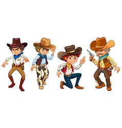 Four cowboys vector image
