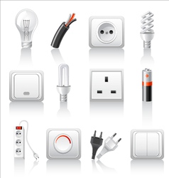 Electric accessories icons Electric accessories icons vector image
