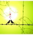 Love birds kissing vector image