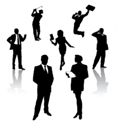 Silhouette of business people vector image