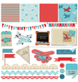 Baby Boy Plane Elements vector image
