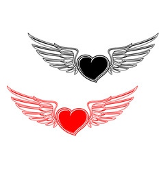 Retro heart tattoo Retro heart tattoo vector image