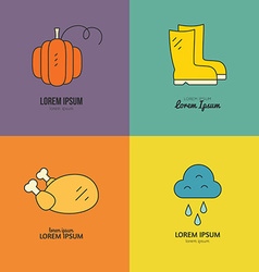 Fall icons collection Royalty Free Vector Image