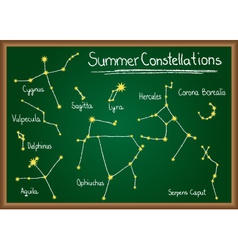 Summer Constellations on chalkboard Summer Constellations on chalkboard vector image