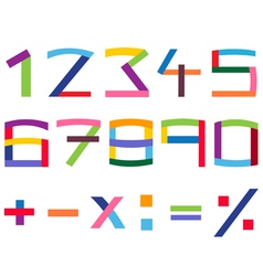Colorful number set vector image