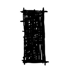 I - hand drawn character sketch font vector image