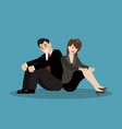 Desperate worker sitting back to back vector image