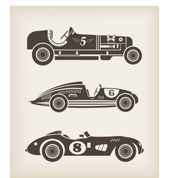Vintage sport racing cars vector image