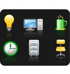 Office icons vector image