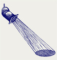 Overhead lights with beam vector image