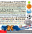 280 sport silhouettes and equipment set vector image