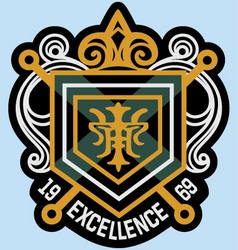 Scroll emblem badge vector image