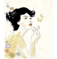 Young beautiful woman vector image