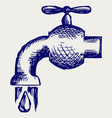Dripping tap with drop vector image