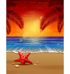 Sea sunset vector image