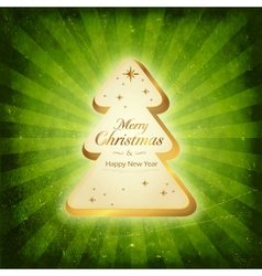 Vintage Christmas card with tree vector image