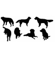 Set of dogs silhouette isolated vector image