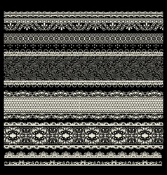 Set of lace trims vector image