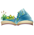 A book with an image of the frogs and fishes in vector image