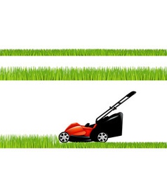 Lawnmower with grass vector image