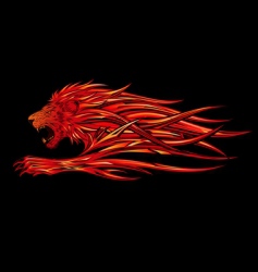 Flame lion vector image