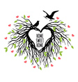 Heart shaped bird nest Heart shaped bird nest vector image