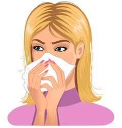 Sneezing woman vector image