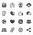 Trendy social network icons set vector image