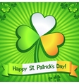 Saint Patricks Day clover greeting card vector image