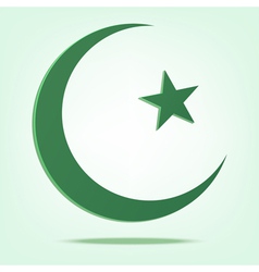 Green star and crescent vector image