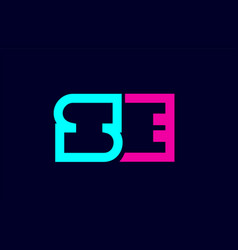 Metal blue alphabet letter se s e logo company Vector Image