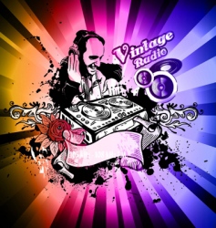 Old vintage style disco flyer vector image