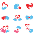 Hand and heart symbols vector image