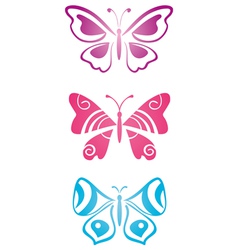 Set of butterflies vector image