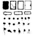 Splattered ink and grunge frame vector image