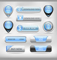 Blue Glossy Web Elements Button Set vector image