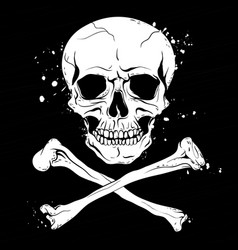 Pirate black flag with skull and crossbones Pirate black flag with skull and crossbones vector image