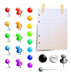 Pins and notepaper vector image