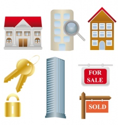 Real estate icons vector image