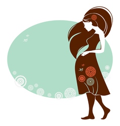 Silhouette of pregnant woman vector image