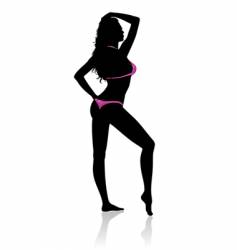 Sexy woman in purple bikini vector image