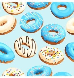 Glazed donuts seamless vector image