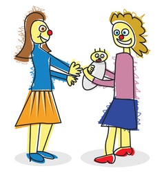 A child like mum and baby vector image