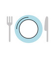 Dish with cutlery kitchen vector image