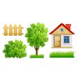 House and fence vector image
