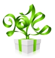 Gift box and green ribbon in the shape of 2014 Gift box and green ribbon in the shape of 2014 vector image